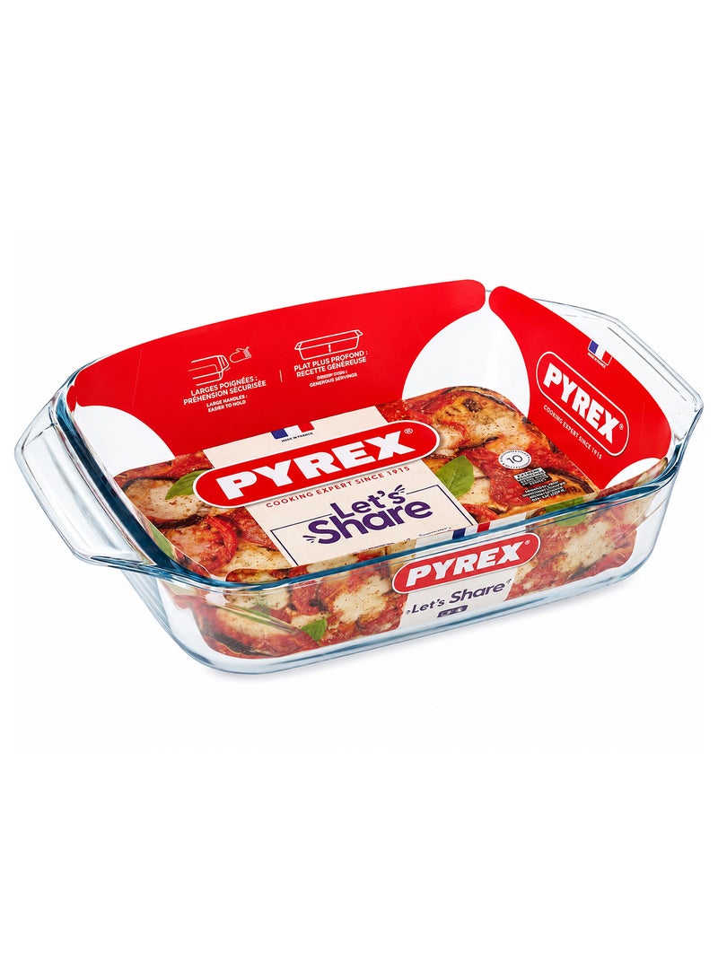 Pyrex Irresistible Rectangular Glass Roaster Dish 3L 35x22cm 3Liters