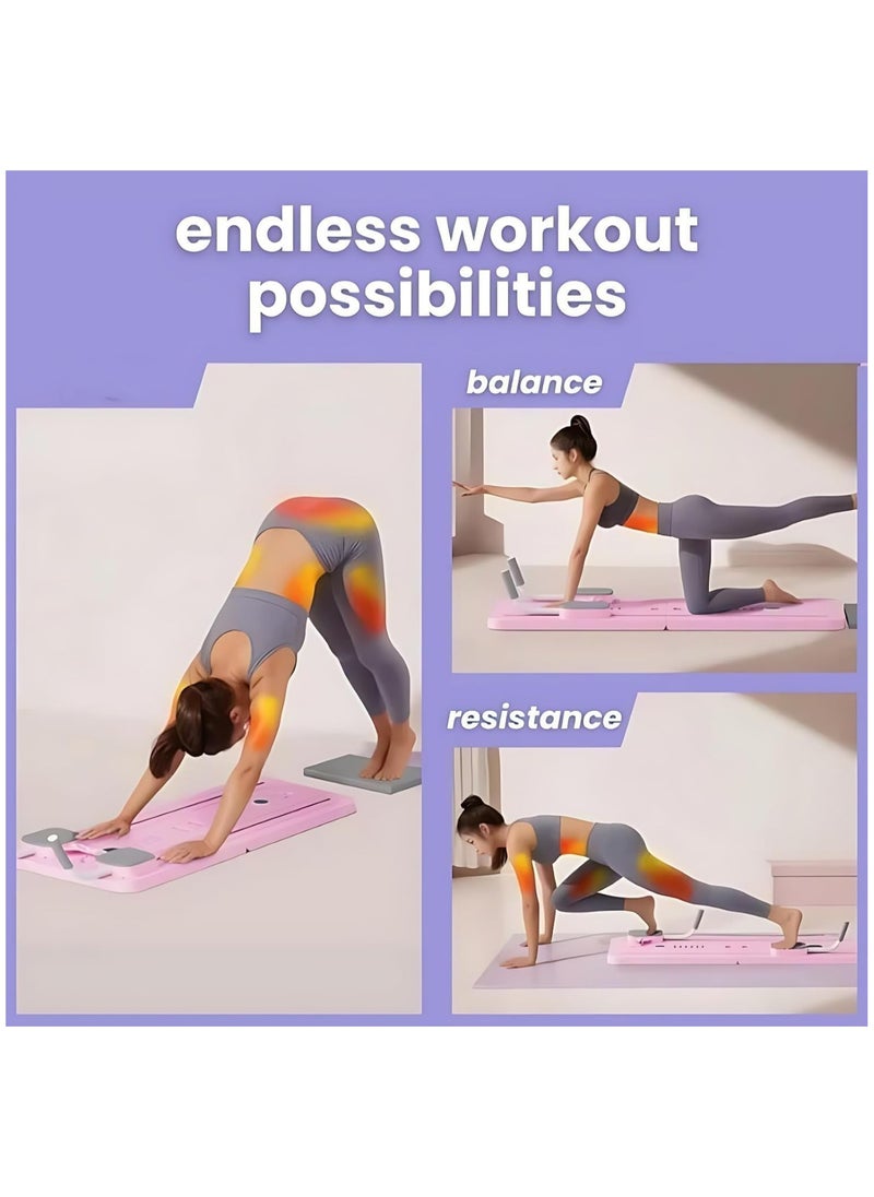 Generic - Pilates Reformer,Foldable Pilates Machine & Equipment for Home Use and Gym Workout,Pilates Sliding Board Suitable for Advanced and Beginners Users,Pilates Equipment with Timer - Image 1