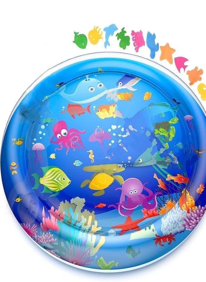 KANAKADHARA Baby Kids Circle Water Play Mat Toys Inflatable Tummy Time Leakproof Water Play Mat, Fun Activity Play Center Indoor and Outdoor Water Play Mat for Baby(Pack of 1,Round) - Image 1