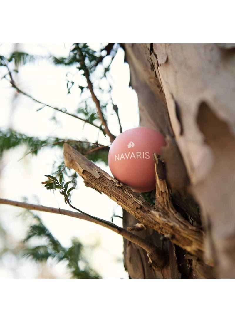 Navaris Navaris Lacrosse Massage Balls Set of 2  2 12 Diameter Ball Set for Back Feet Muscles  Includes Firmer Ball and Softer Ball  Dark Blue Pink  - Image 5