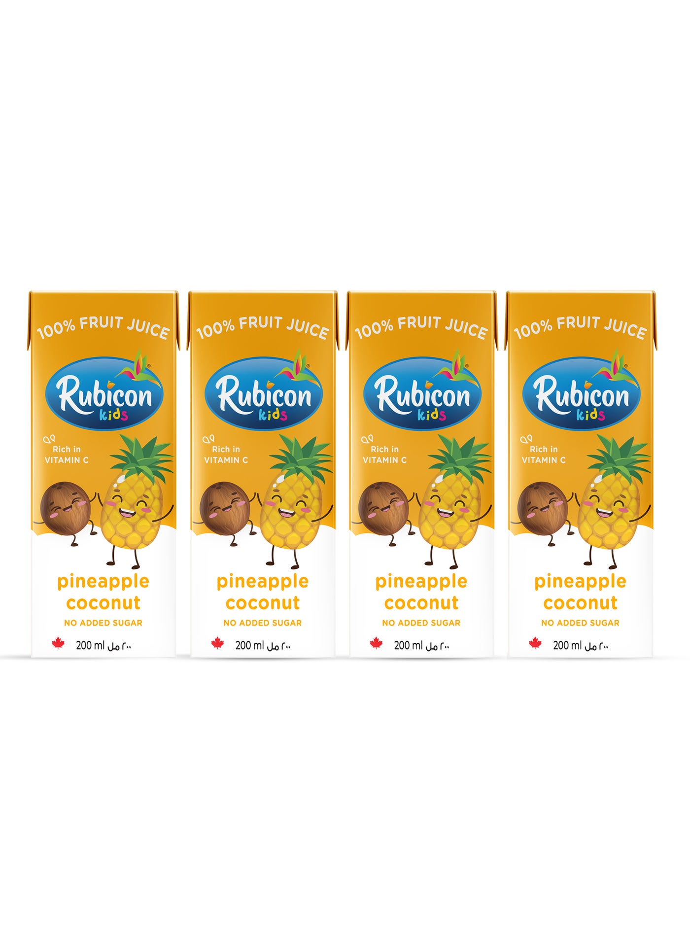 Rubicon Kids Pineapple Coconut Fruit Juice, With Vitamin C, No Added Sugar