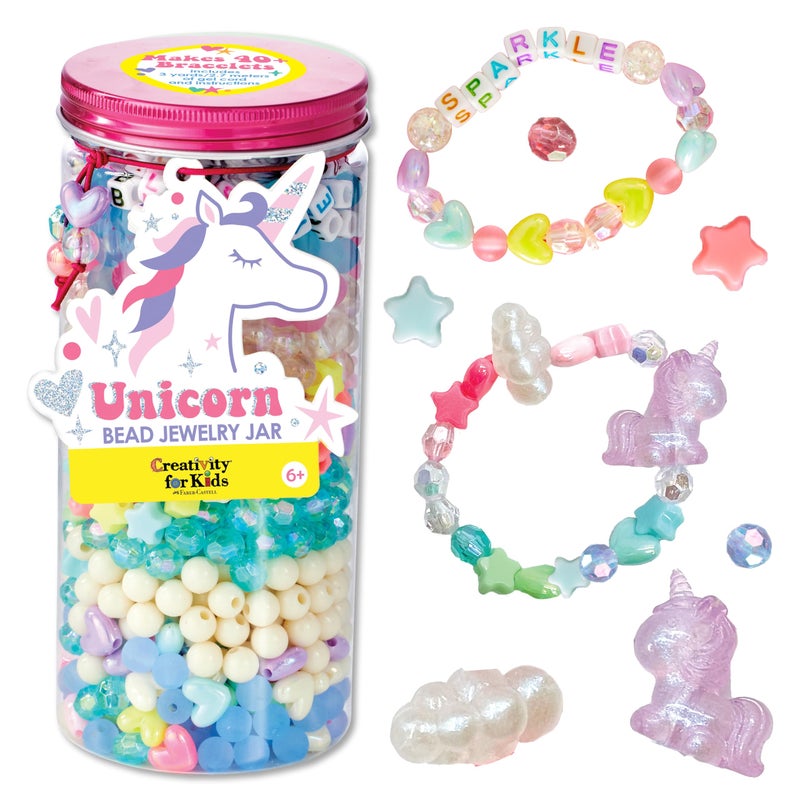 Creativity for Kids Unicorn Bead Jewelry Jar Create 40 DIY Friendship and Unicorn Bracelets for Girls Gifts for Mom Spring Crafts Arts and Crafts for Kids Unicorn Gifts for Girls Ages 6 - Image 2