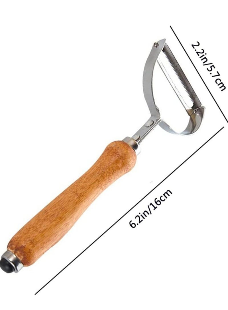 مقشرة بطاطس استانلس بيد خشب -سهلة الاستخدام والتنظيف - Image 1