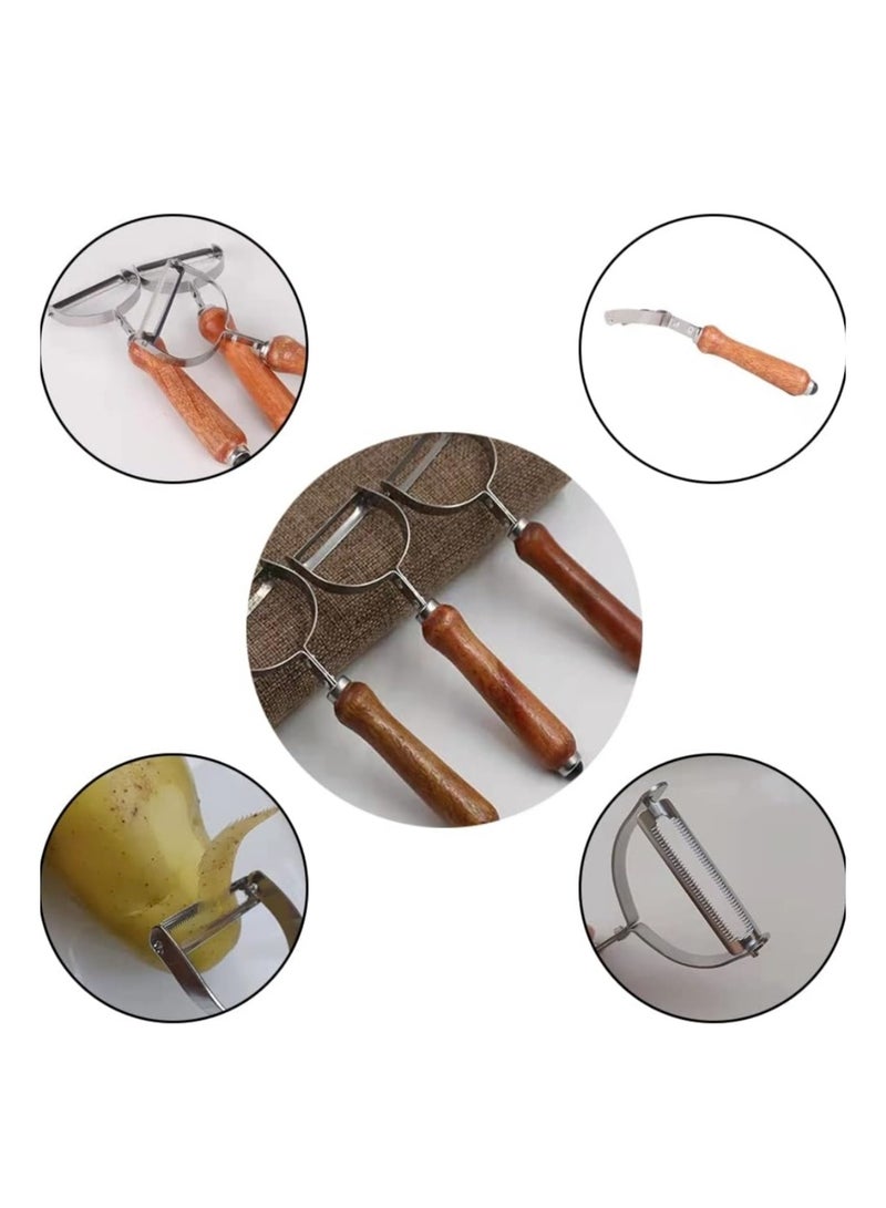 مقشرة بطاطس استانلس بيد خشب -سهلة الاستخدام والتنظيف - Image 3