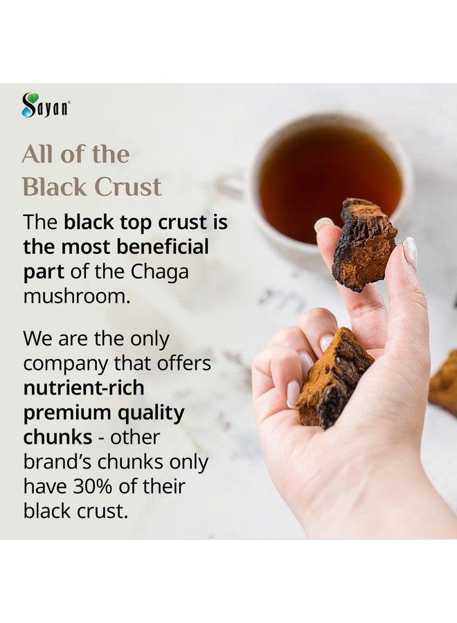 Sayan Siberian Pure Raw Chaga Mushroom Chunks with Black Top Crust 8 Oz / 223 g - Premium Wild-Harvested Antioxidant Tea for Immune Support, Focus and Digestive Health - Non-GMO - Image 2