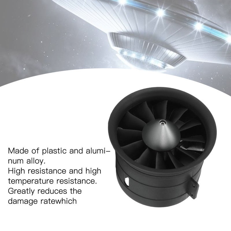 80mm Ducted Fan Kit 12 Blade Propeller High Performance RC Fan - Stable Aerodynamic Design Durable Plastic Aluminum Alloy Propeller for RC Airplane Model - Image 2