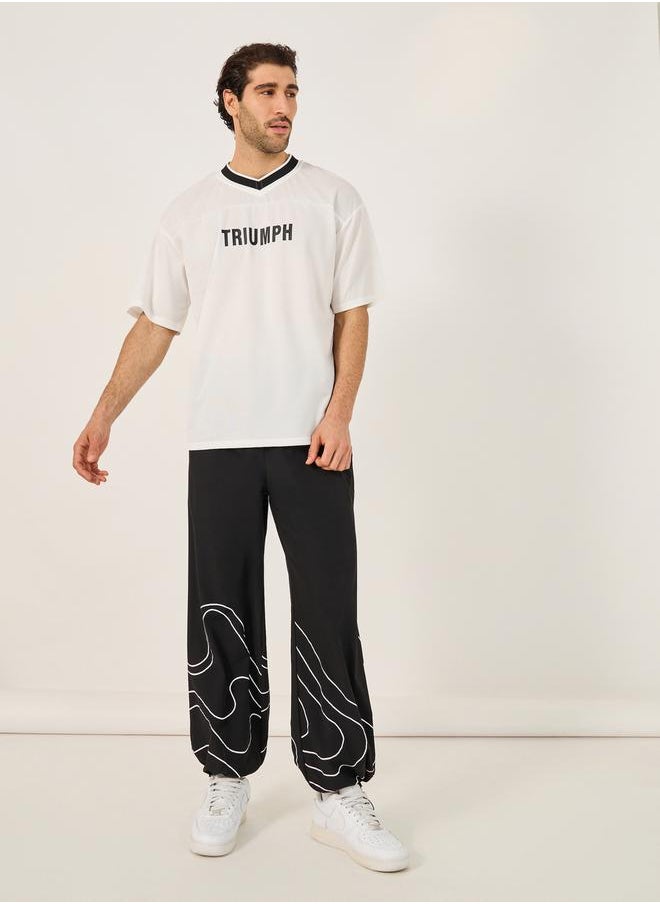 Styli Varsity Print Boxy Fit T-Shirt  - Image 2