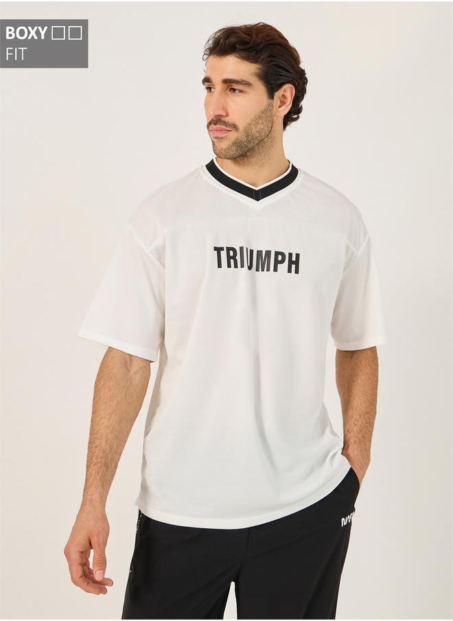 Styli Varsity Print Boxy Fit T-Shirt  - Image 1