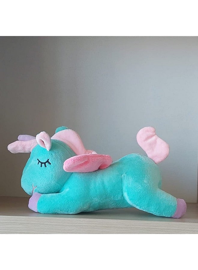 Webby Funny Unicorn Stuffed Animal Plush Soft Toy, Green 30CM - Image 2