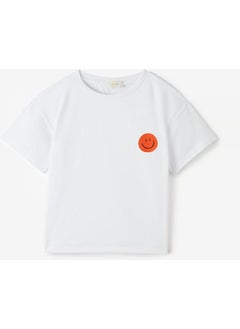 JUNE June Kids Smiley Face Printed Tshirt White  - Image 1