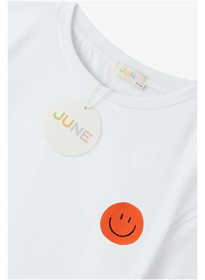 JUNE June Kids Smiley Face Printed Tshirt White