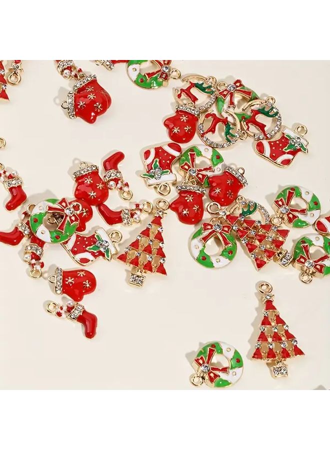 هدية هاتف عيد الميلاد بابا نويل إكليل جورب سدادة غبار بترصيع راينستون للنوع C وآيفون - Image 4