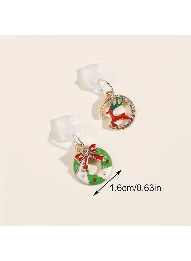 هدية هاتف عيد الميلاد بابا نويل إكليل جورب سدادة غبار بترصيع راينستون للنوع C وآيفون - Image 3