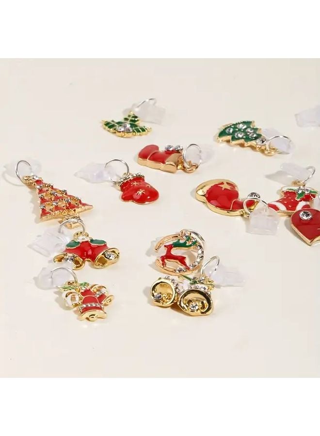 هدية هاتف عيد الميلاد بابا نويل إكليل جورب سدادة غبار بترصيع راينستون للنوع C وآيفون - Image 5