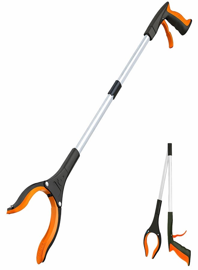 POPDA Grabber Reacher Tool - 32” Extra Long Foldable Gripper and Reaching Tool - Heavy Duty Pick Up Stick Grabbers for Seniors, Trash, Surgery Recovery Must Haves Gifts (Orange) - Image 1