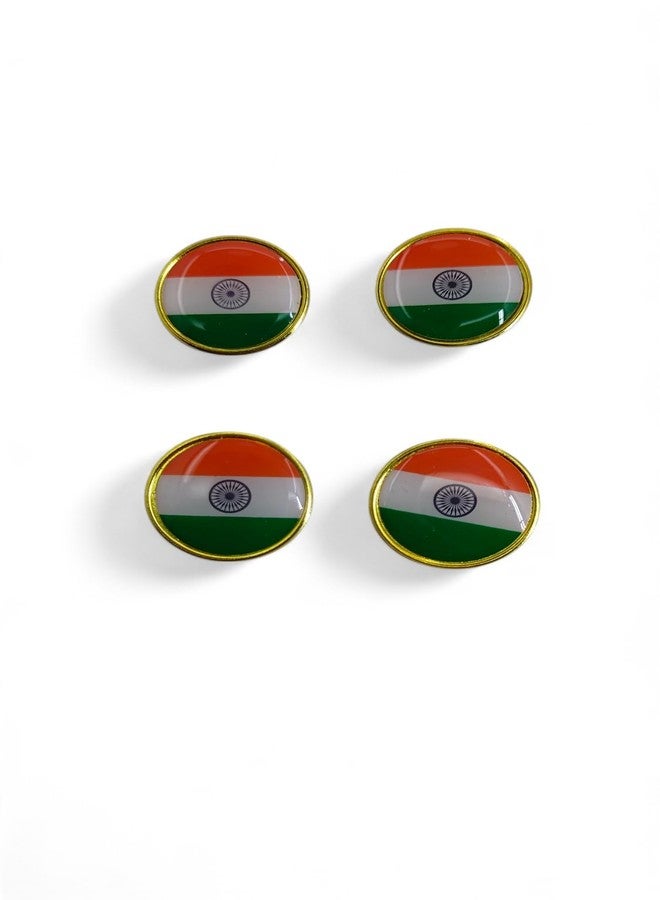 Altrona Tricolor India National Flag Brass Metal Pin Badge/Brooch/Lapel Pin Badge for Coat,Shirt,Saree,Independence Day,Republic Day Decoration(4Pcs.) - Image 2