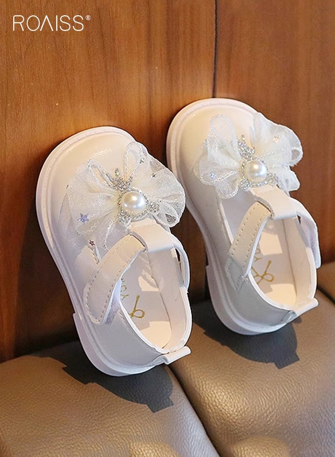 رويس أحذية أنيقة للفتيات الصغيرات، أحذية ماري جين مع فيونكة، أحذية مسطحة مع إغلاق فيلكرو ونعل مانع للانزلاق، مناسبة للحفلات، حفلات الزفاف، المدرسة، الارتداء اليومي أو المناسبات الأخرى - Image 2
