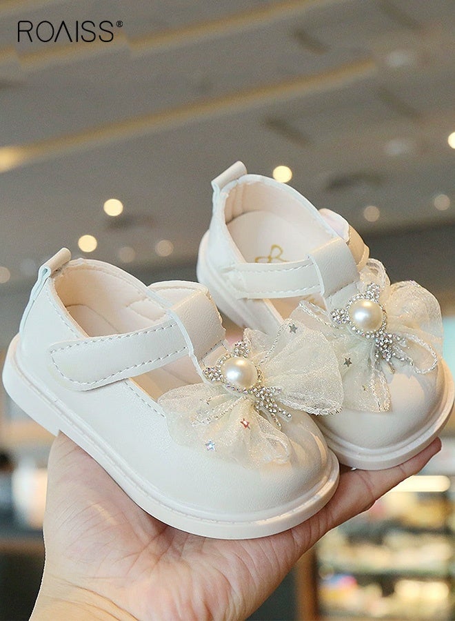 رويس أحذية أنيقة للفتيات الصغيرات، أحذية ماري جين مع فيونكة، أحذية مسطحة مع إغلاق فيلكرو ونعل مانع للانزلاق، مناسبة للحفلات، حفلات الزفاف، المدرسة، الارتداء اليومي أو المناسبات الأخرى - Image 3