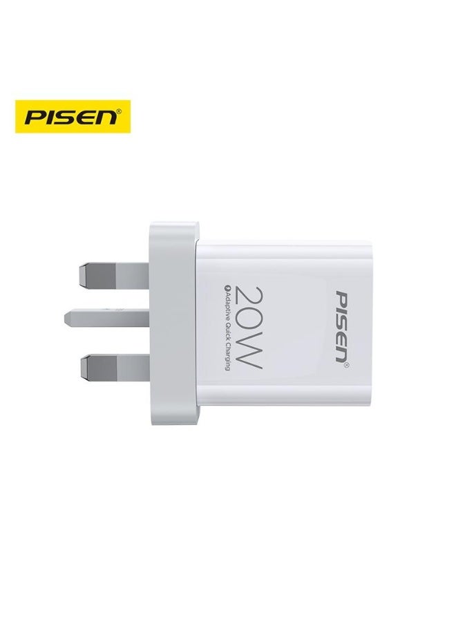 Pisen PD 20W USB-C Fast Charger Head Type-C Power Plug Universal Travel Adapter USB-C Plug for iPhone 8-15 - Image 2