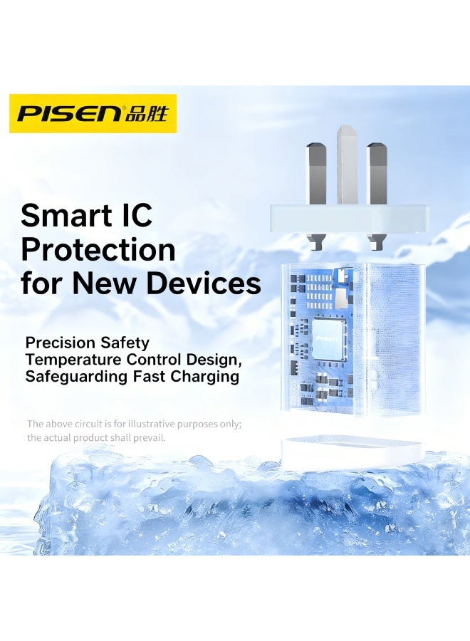 Pisen PD 20W USB-C Fast Charger Head Type-C Power Plug Universal Travel Adapter USB-C Plug for iPhone 8-15 - Image 3