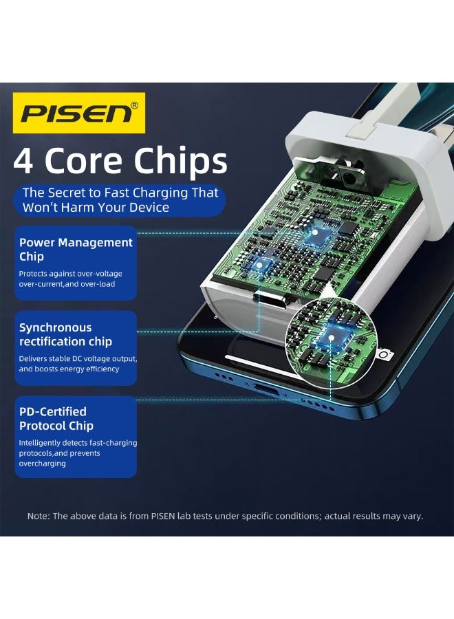 Pisen PD 20W USB-C Fast Charger Head Type-C Power Plug Universal Travel Adapter USB-C Plug for iPhone 8-15 - Image 5