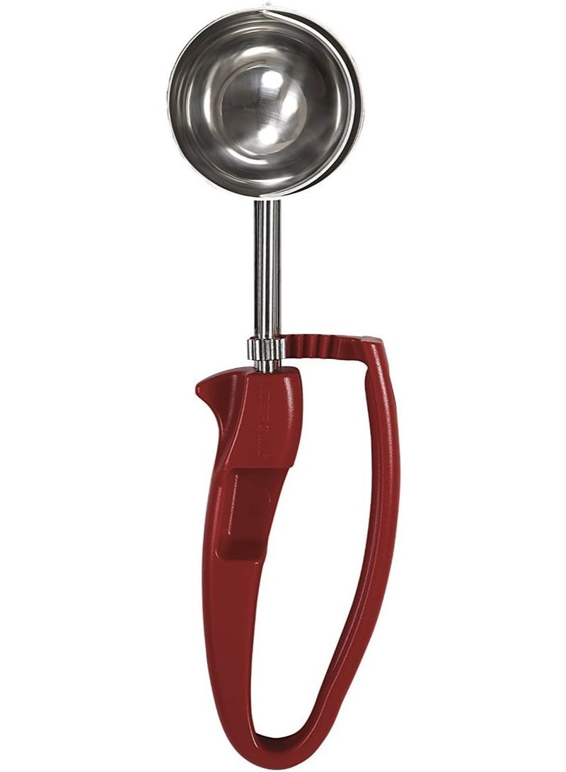 Zeroll 2024 Universal Standard Length EZ Disher Food Portion Control Scoop Designed for Right or Left Hand Use Dishwasher Safe NSF Approved, 2-Inch, Red