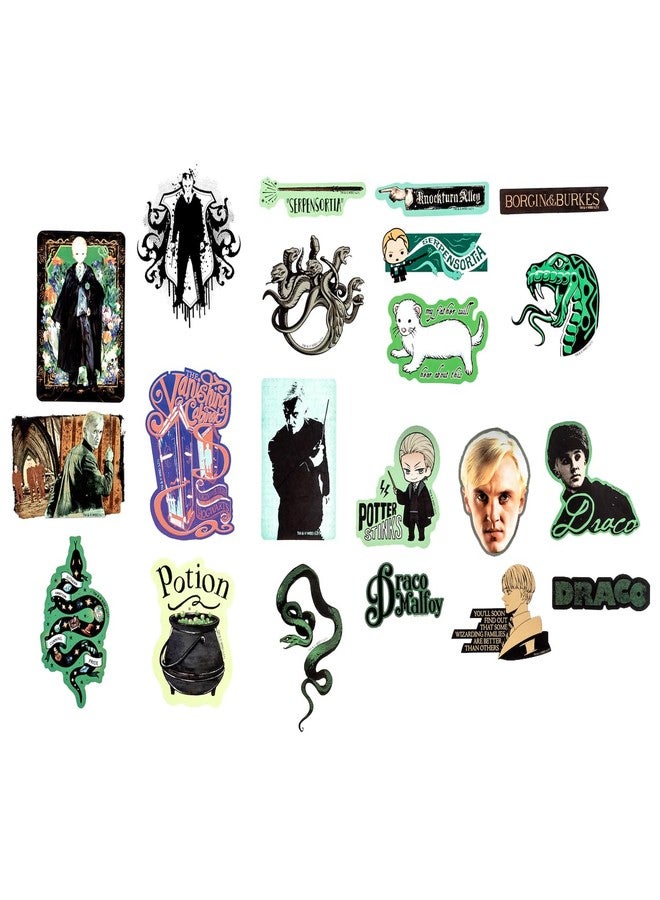 Conquest Journals Harry Potter Draco Malfoy Slytherin Vinyl Sticker Decal Pack, 60-Count, Waterproof, UV & Scratch-Resistant, Decals for Laptops, Water Bottles, Kindles & More, Officially Licensed - Image 4