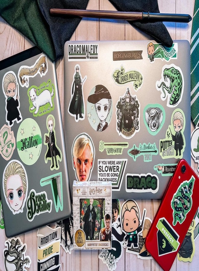 Conquest Journals Harry Potter Draco Malfoy Slytherin Vinyl Sticker Decal Pack, 60-Count, Waterproof, UV & Scratch-Resistant, Decals for Laptops, Water Bottles, Kindles & More, Officially Licensed - Image 5