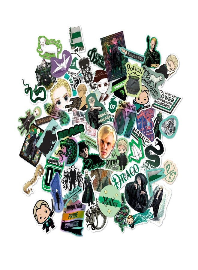 Conquest Journals Harry Potter Draco Malfoy Slytherin Vinyl Sticker Decal Pack, 60-Count, Waterproof, UV & Scratch-Resistant, Decals for Laptops, Water Bottles, Kindles & More, Officially Licensed - Image 2