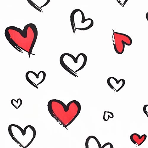 J-pinno Red Heart Cute Girls Cartoon Duvet Cover + Pillowcase Set, Zipper Closure, 100% Cotton, for Kids Crib Toddler Bedding Decoration Gift (Love, Crib 47" X 59") - Image 4
