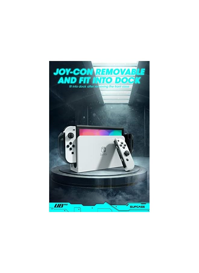 Unicorn Beetle Pro Forma Series Case for Nintendo Switch OLED Model (2021), Rugged Slim Protective Case with Dustproof Front Cover & 5 Game Card Storage Slots (FrostBlack)