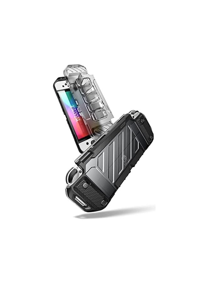 Unicorn Beetle Pro Forma Series Case for Nintendo Switch OLED Model (2021), Rugged Slim Protective Case with Dustproof Front Cover & 5 Game Card Storage Slots (FrostBlack)