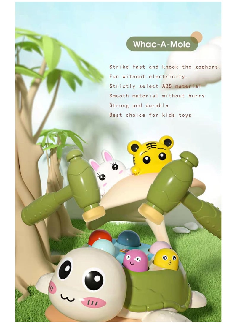 Cartoon Turtle Shaped Mold Figure, Wak-A-Mole Arm Strength Training Toy by Grishi (Green)