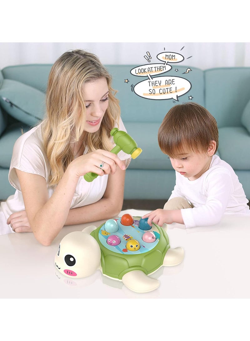 Cartoon Turtle Shaped Mold Figure, Wak-A-Mole Arm Strength Training Toy by Grishi (Green)