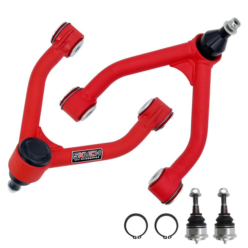 24 Lift Front Upper Control Arms for 19881998 Chevy GMC K1500 19931994 Blazer 19951999 Tahoe 19921999 Yukon Suburban K1500 PU Bushing 2 Replacement Ball Joints Wrinkle Red