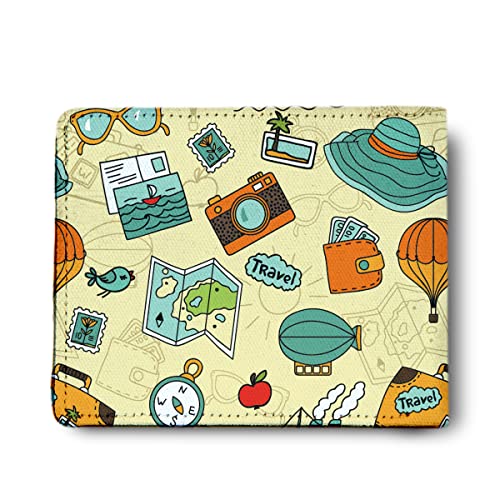 ShopMantra Unisex Wallet | Durable Faux Leather | Travel Fun Adventure Print | Bi-Fold Wallet for Teens - Image 2