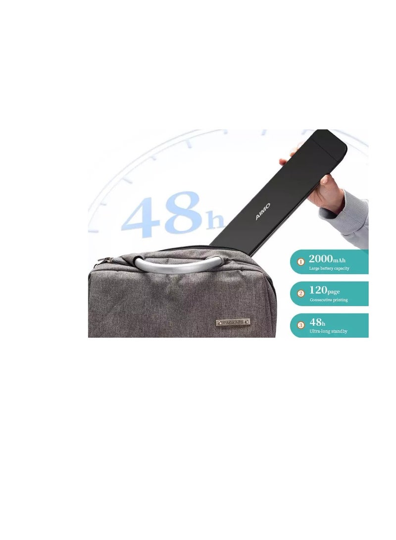 AIMO Portable Thermal Printer A4 size, AIMO M08F Supports 8.26"x11.69" A4 Thermal Paper, Wireless Mobile Travel Printers for Car & Office, Bluetooth Printer Compatible with Phone & Laptop - Image 5