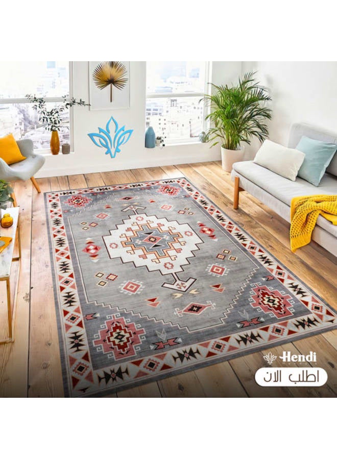 هندي منداله سجادة مطبوعة من القطن الشنيل – تصميمات كلاسيكية، حديثة، وفينتاج – قاعدة قماشية ناعمة، متوفرة بأحجام - Image 1