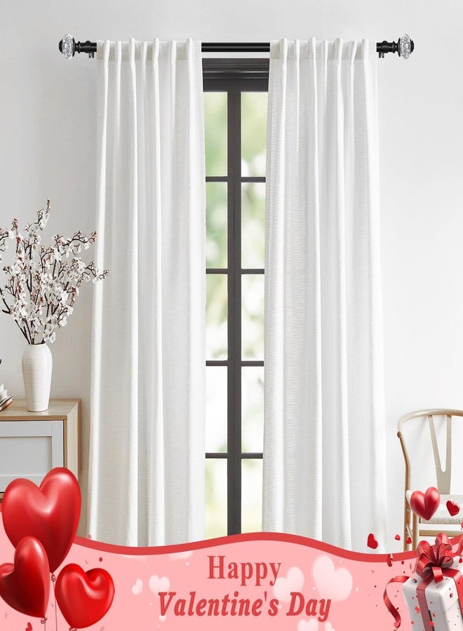 USFOOK 7/8 inch Curtain Rods for Windows 32 to 120 Inch, Telescoping Splicing Drapery Rods, Decoration for Home with Black Decorative Translucent Finials - Image 3