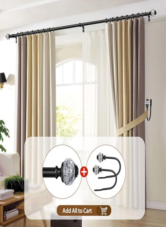 USFOOK 7/8 inch Curtain Rods for Windows 32 to 120 Inch, Telescoping Splicing Drapery Rods, Decoration for Home with Black Decorative Translucent Finials - Image 5