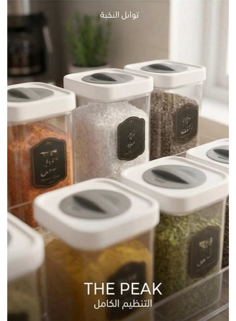 Premium 12-Piece Spice Jar Set with Clear 3-Tier Acrylic Organizer Rack | 250ml Airtight Plastic Containers with Dual-Dispensing Rotating Lids | Elegant Space-Saving Kitchen Storage Solution - Image 4