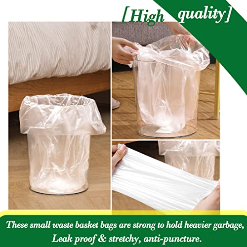 Hommaly 2 Gallon 200 pcs Small Clear Trash Bags(Fit1.8-2 Gal), Strong 1.8 Gallon Garbage Bags, Bathroom Trash Can Bin Liners Unscented, Mini Plastic Bags for Office,Waste Basket Liner,Fit 6,7,8 Liters - Image 5