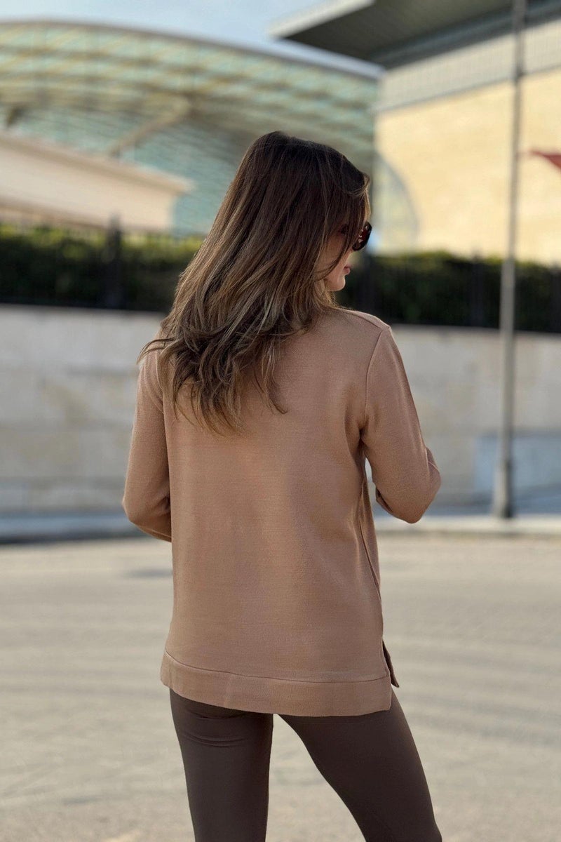 Weshaya Sweater Women Camel brown - Image 3