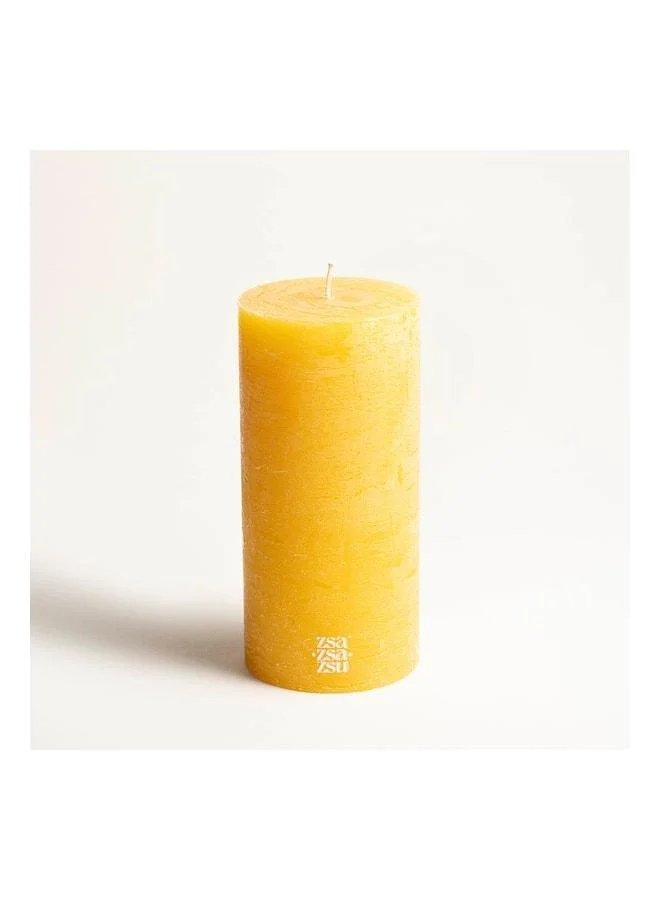 Zsa Zsa Zsu Deurne Yellow Paraffin Candle 9x9x19 cm.