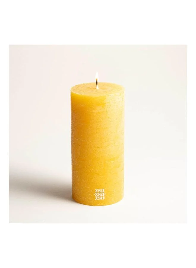 Zsa Zsa Zsu Deurne Yellow Paraffin Candle 9x9x19 cm.