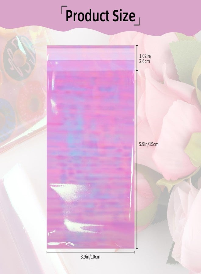 Motroce 200 PCS Self Sealing Cellophane Treat Bags, 4 x 6 Inches Self Adhesive Clear Iridescent Cellophane Bag, Small Resealable Individual Cookie Bags for Packaging Gift Giving, Candy, Pretzels, Treats - Image 2