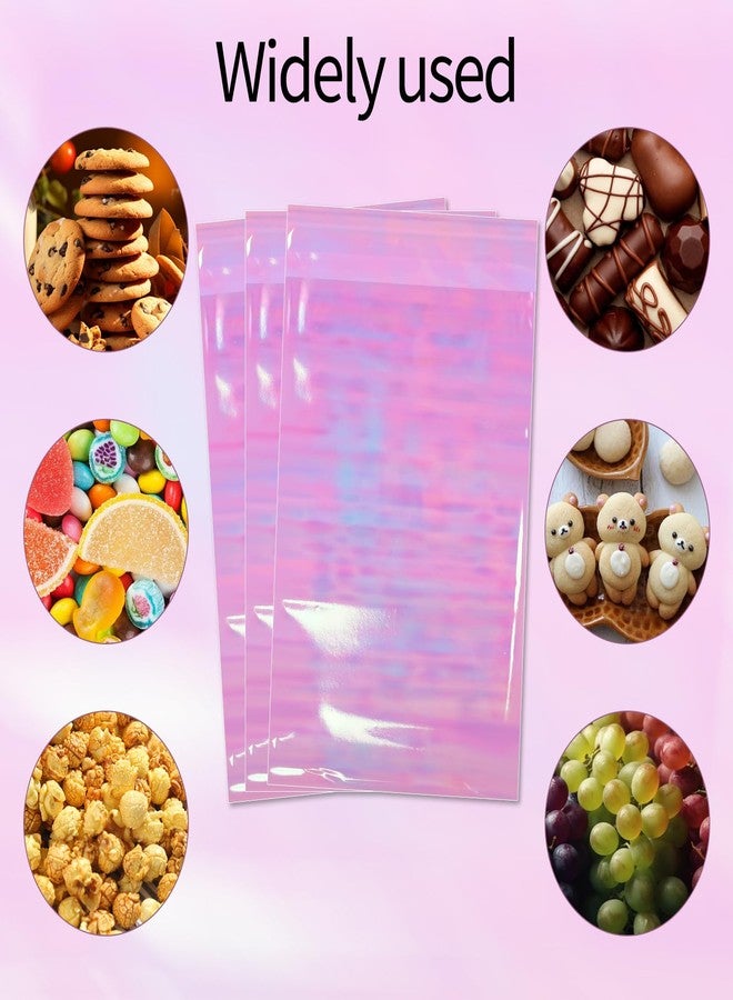 Motroce 200 PCS Self Sealing Cellophane Treat Bags, 4 x 6 Inches Self Adhesive Clear Iridescent Cellophane Bag, Small Resealable Individual Cookie Bags for Packaging Gift Giving, Candy, Pretzels, Treats - Image 4