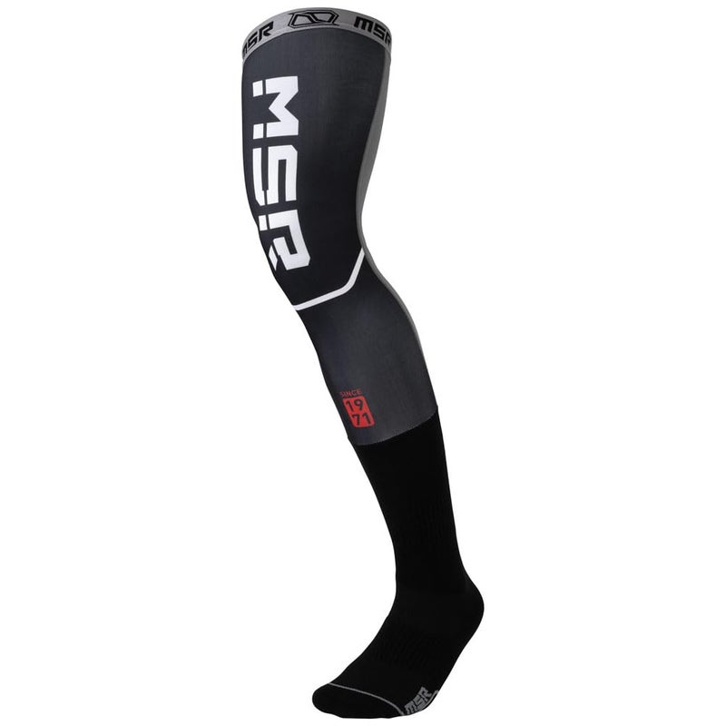 MSR Riding Adventure Socks (US, Numeric, 10, 13, Regular, Extra Tall, Knee Brace Socks, Black/Grey) - Image 1