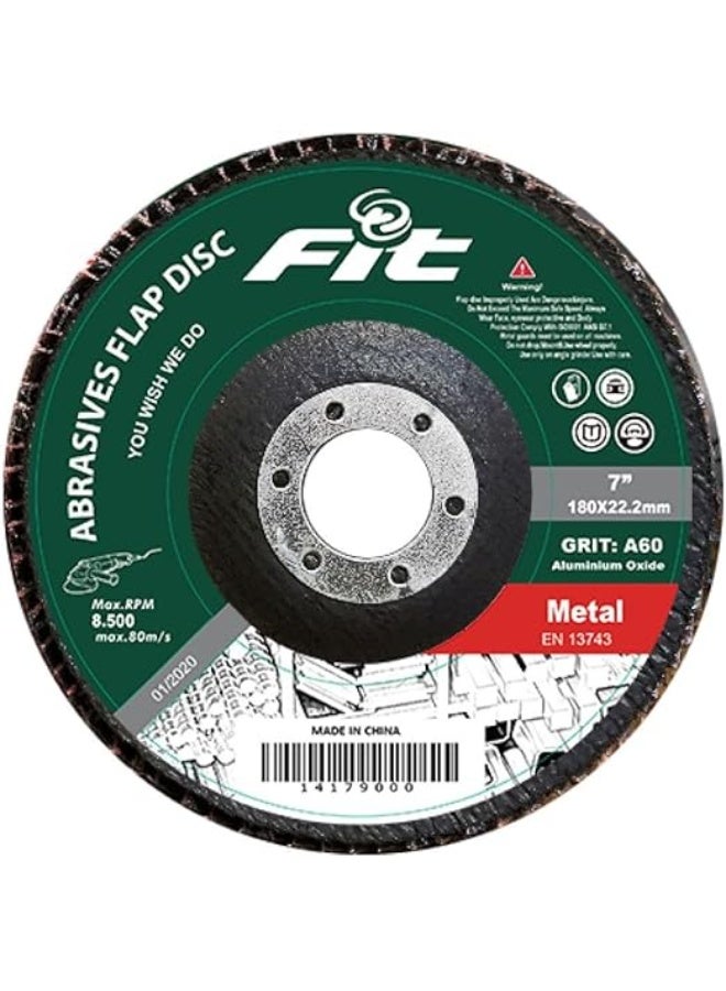 FIT 7-Inch Orbital Sanding Disc Iron (Red) Grit 60# - 14179000