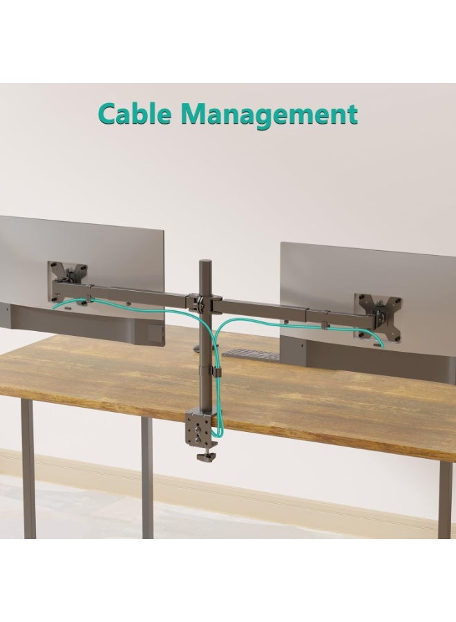 Dual Monitor Desk Mount – Height Adjustable Stand for 2 Screens up to 38" - Image 2